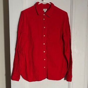 JCREW RED COTTON CRINKLE SHIRT LARGE
100% cotton